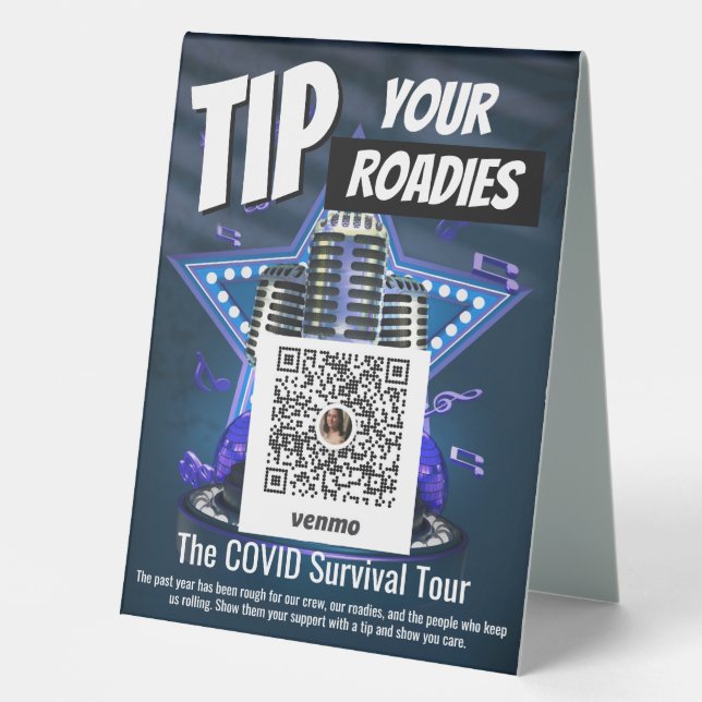 Tip the Band Venmo Table Tent Sign (Front)