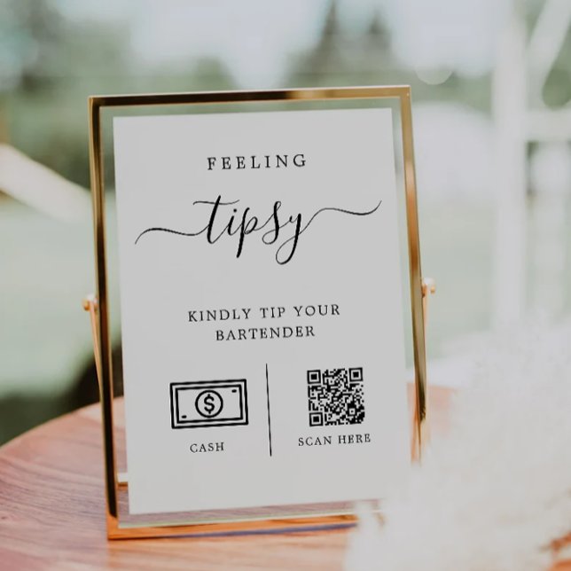 Tip Your Bartender Sign, Wedding Bar Tip Sign  Invitation (Tip Your Bartender Sign, Wedding Bar Tip Sign Invitation)