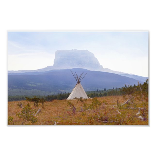 Tipi at Chief Mountain, Montana Photo Print (Front)