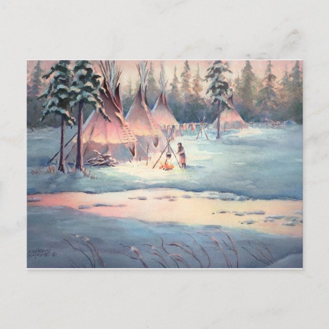 TIPI CAMP CHORES by SHARON SHARPE Postcard (Front)