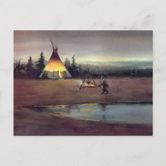 TIPI LIGHTS by SHARON SHARPE Postcard