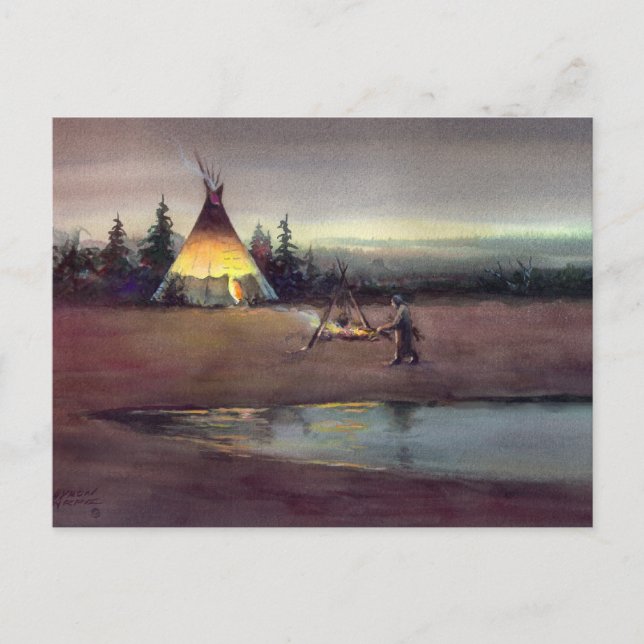 TIPI LIGHTS by SHARON SHARPE Postcard (Front)