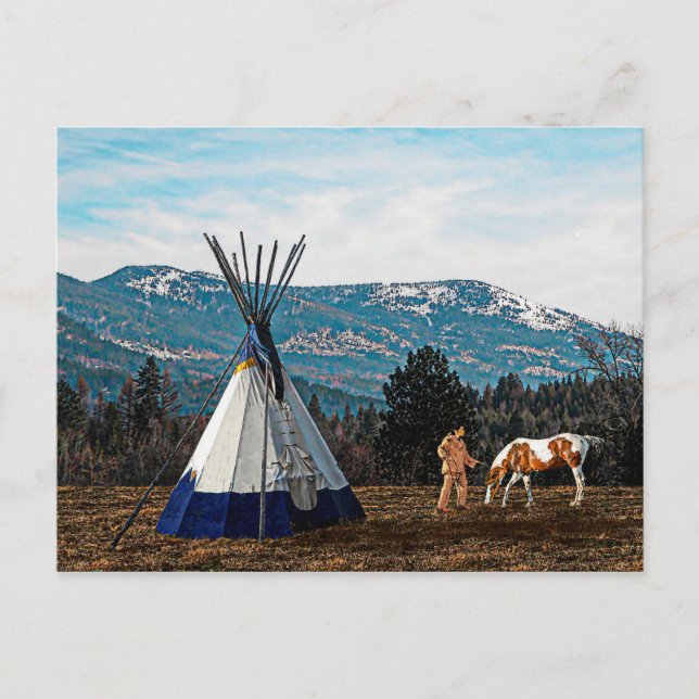 Tipi - Winter Camp Postcard (Front)