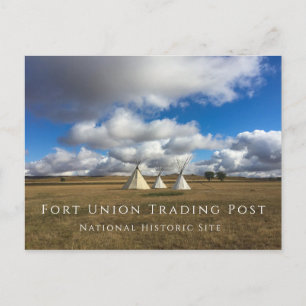 Tipis at Fort Union Trading Post NHS, North Dakota Postcard
