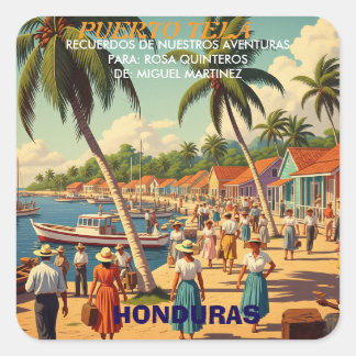  tipo chapa PUERTO DE TELA Square Sticker