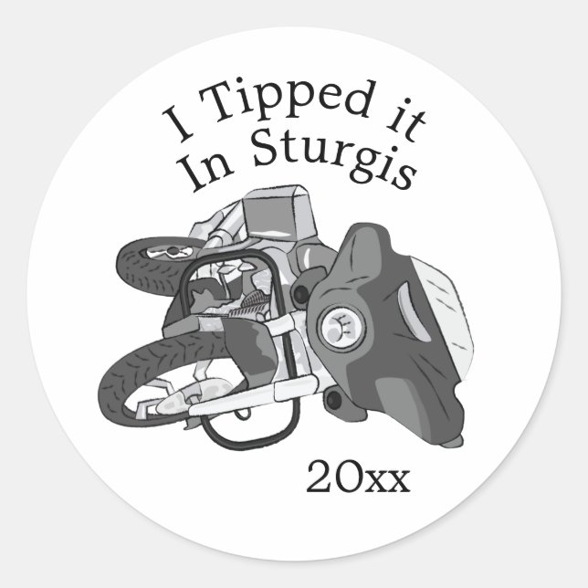 Tipped it Motorcycle Bike Classic Round Sticker (Front)