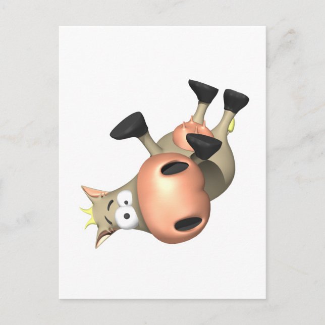 Tipped Over Cow Postcard (Front)