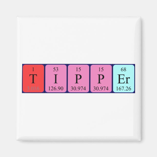 Tipper periodic table name magnet (Front)