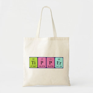 Tipper periodic table name tote bag