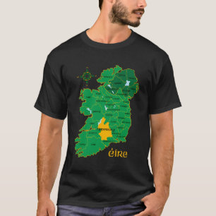 Tipperary Ireland County Map Eire Irish Travel T-Shirt