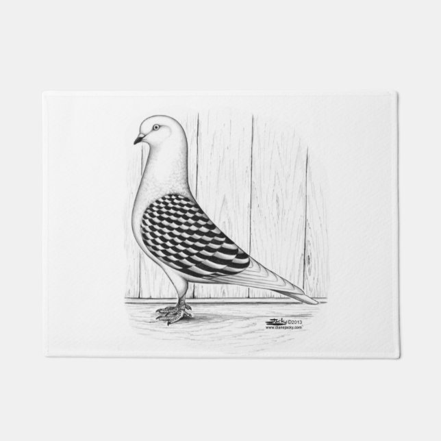 Tippler Shield Marked Pigeon Doormat (Front)