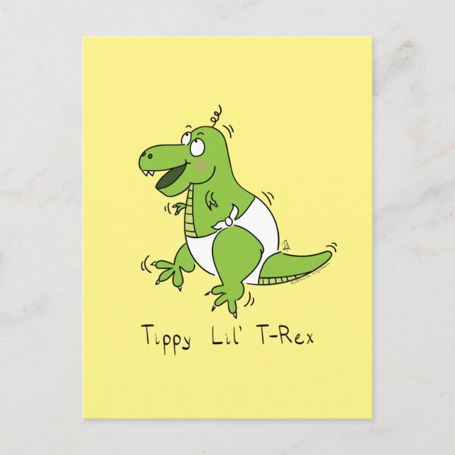 Tippy Lil T-Rex Baby Dinosaur Funny Postcard (Front)