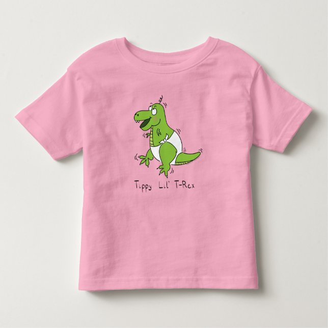 Tippy Lil T-rex Baby Dinosaur Toddler Kids T-Shirt (Front)