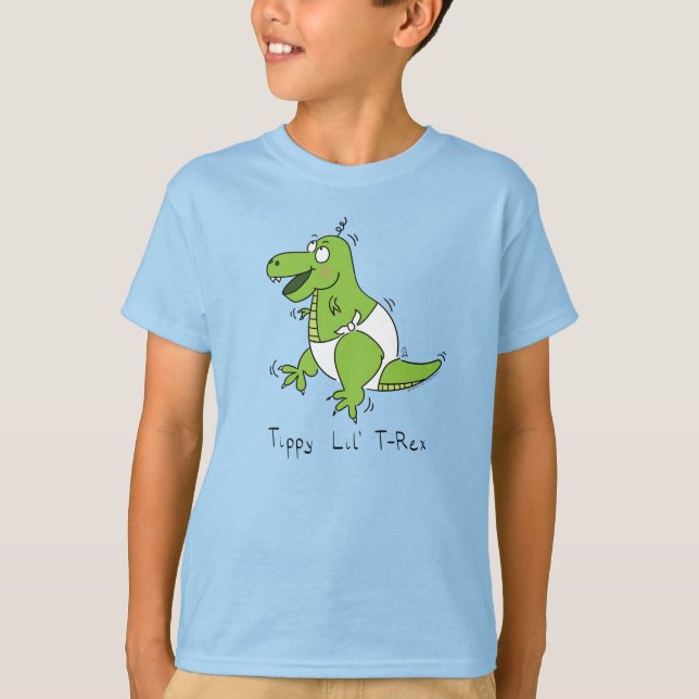 Tippy T-Rex Baby Dinosaur Kid's Boy's T-shirt (Front)