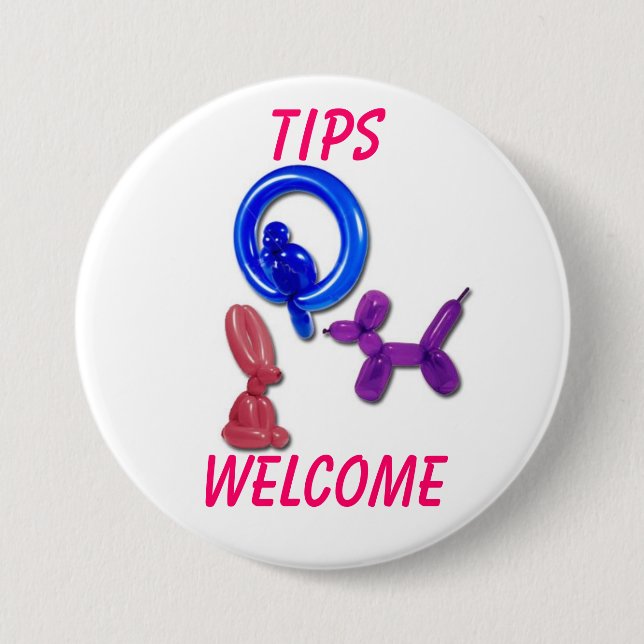 TIPS WELCOME 7.5 CM ROUND BADGE (Front)