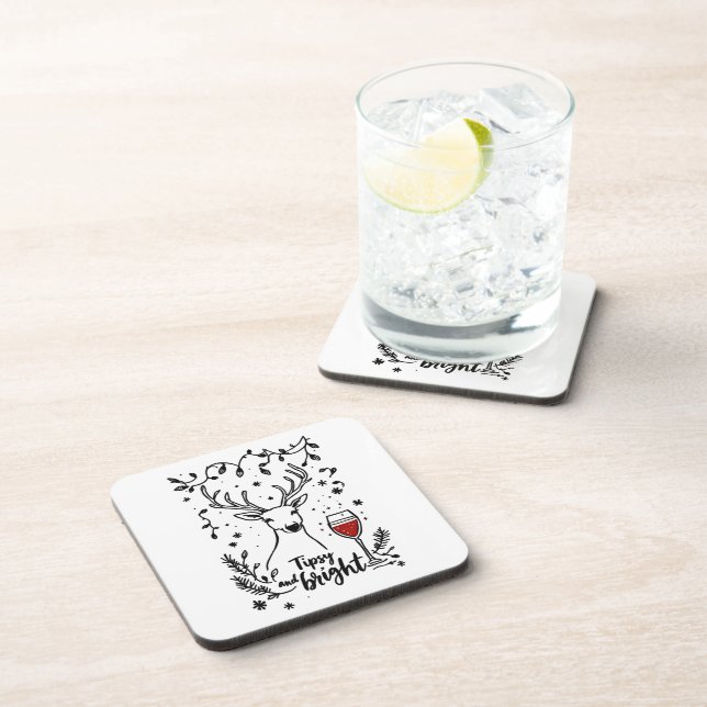 Tipsy and Bright Deer  Coaster (Right Side)