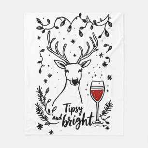 Tipsy and Bright Deer Fleece Blanket