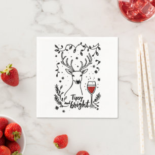 Tipsy and Bright Deer Napkin