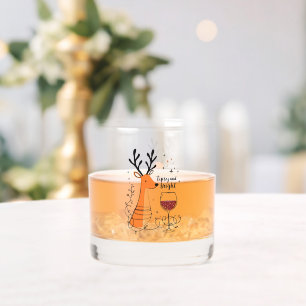 Tipsy and Bright Reindeer Whiskey Glass