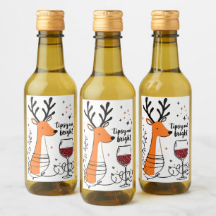 Tipsy and Bright Reindeer Wine Label