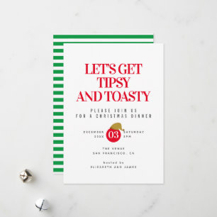 Tipsy and Toasty Christmas Dinner Invitation
