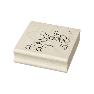 Tipsy, Drunk 'Pink' Elephant Wood Art Stamp