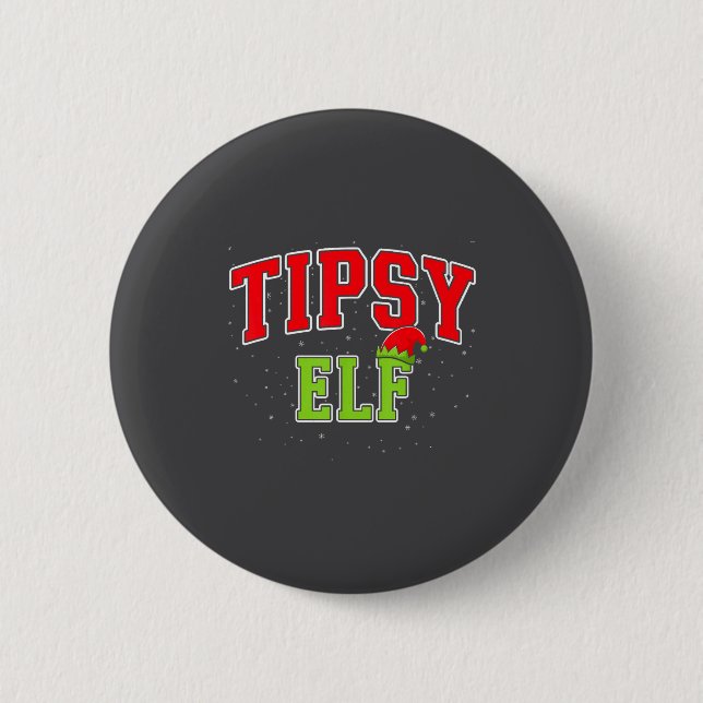 Tipsy Elf Christmas Family Matching Group Xmas  6 Cm Round Badge (Front)