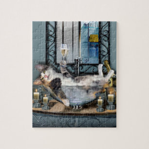 Tipsy kitty puzzle. jigsaw puzzle