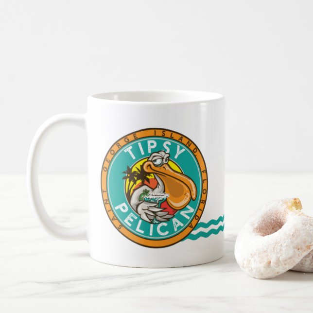 Tipsy Pelican Coffee Mug Logo (With Donut)