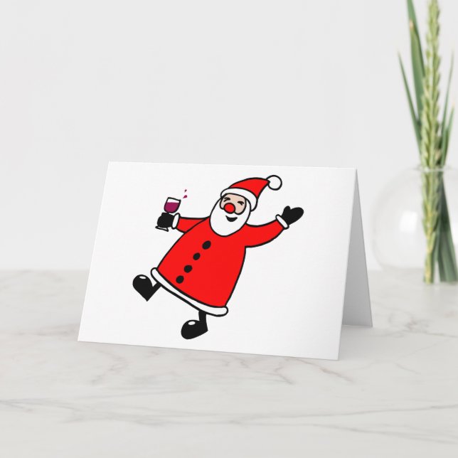 Tipsy Santa Holiday Card (Front)