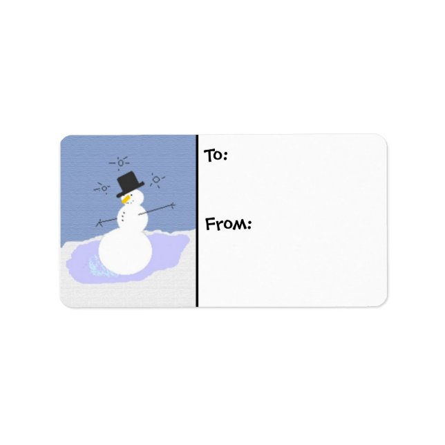 Tipsy the Snowman Label (Front)