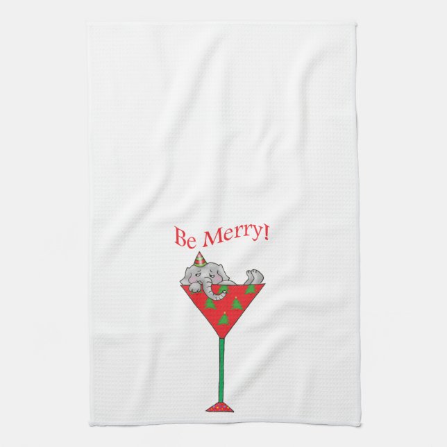 Tipsy-tini's Elephant Tea Towel (Vertical)