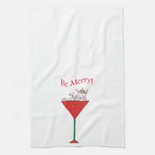 Tipsy-tini's Rabbit Tea Towel