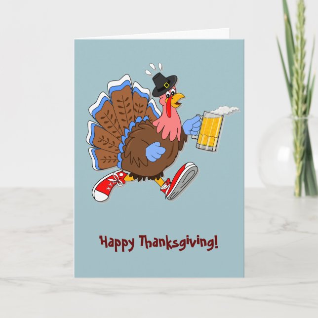 Tipsy Turkey (Beer) Holiday Card (Front)