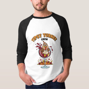 Tipsy Turkey Crew Funny Thanksgiving Wine Lover T-Shirt