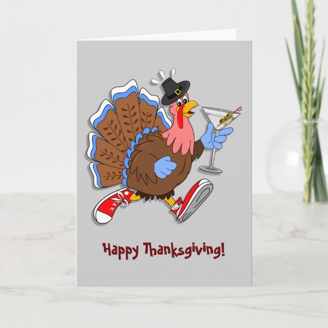 Tipsy Turkey (Martini) Holiday Card (Front)