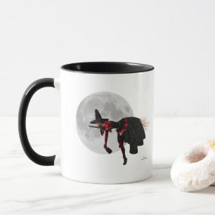 Tipsy Witch On Flying Broom Coffee Mug