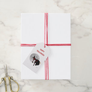 Tipsy Witch On Flying Broom Gift Tag