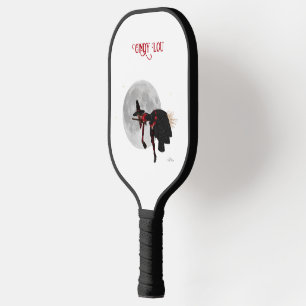 Tipsy Witch On Flying Broom Pickleball Paddle