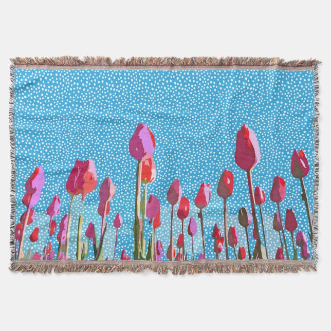 Tiptoe through the tulips with me throw blanket (Front)