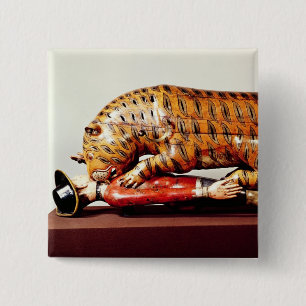 Tipu's Tiger, c.1790 (wood) 15 Cm Square Badge