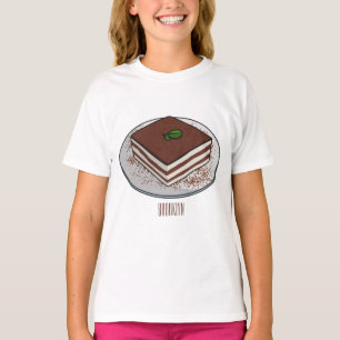 Tiramisu cake cartoon illustration T-Shirt
