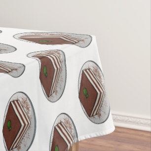 Tiramisu cake cartoon illustration tablecloth