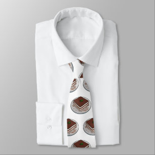 Tiramisu cake cartoon illustration tie