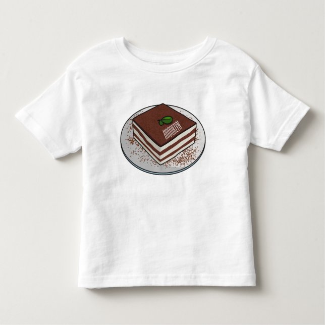 Tiramisu cake cartoon illustration toddler T-Shirt (Front)