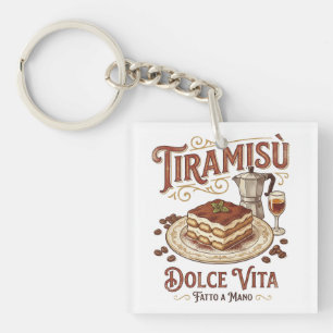 Tiramisu Dolce Vita Italian Dessert Key Ring