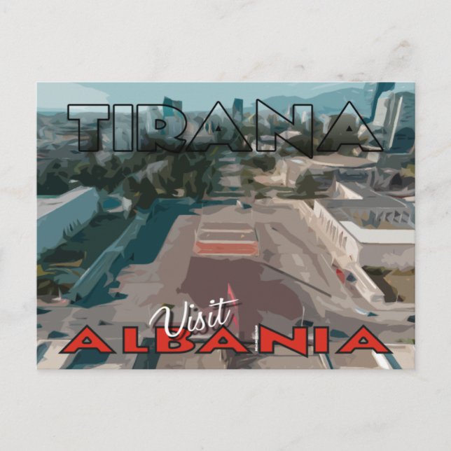 Tirana, Visit Albania postcard (Front)