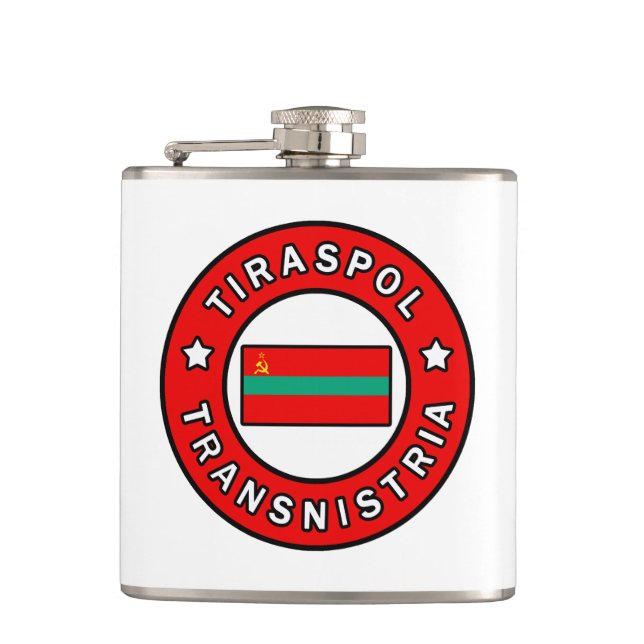 Tiraspol Transnistria Hip Flask (Front)