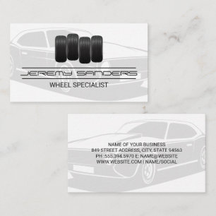 Tire and Wheel Service Auto Parts Business Card