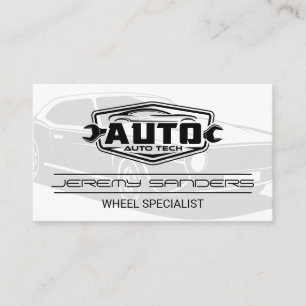 Tire and Wheel Service   Auto Tech Business Card